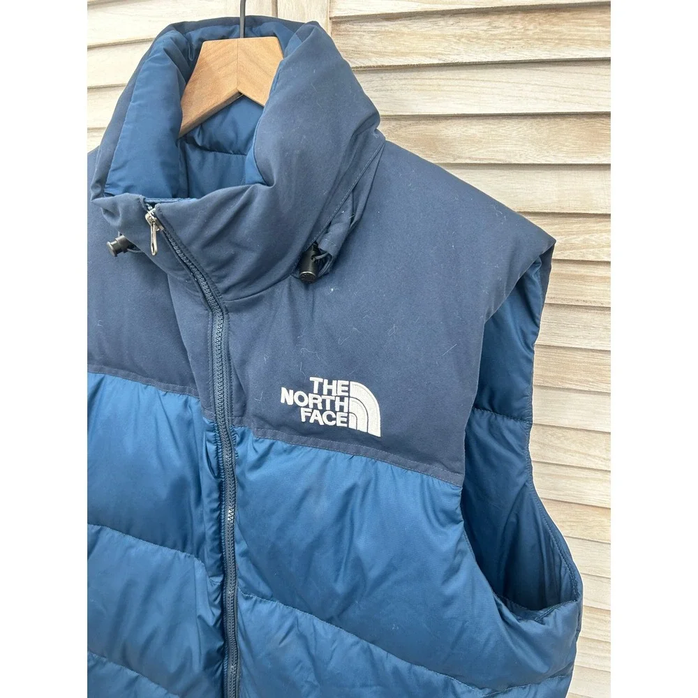 The North Face 600 Fill Down Puffer Vest Blue Men's Large Hooded Winter